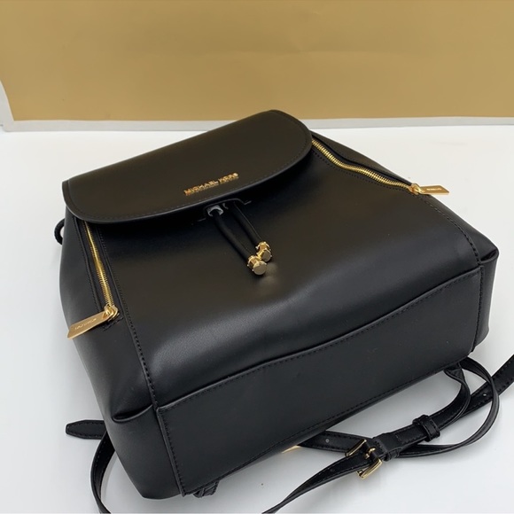 Michael Kors Phoebe 35F2G8PB2B Flap Drawstring Backpack 
Black 
NWT - Picture 7 of 16